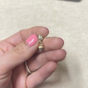 Single diamond 14k bezel drop earring